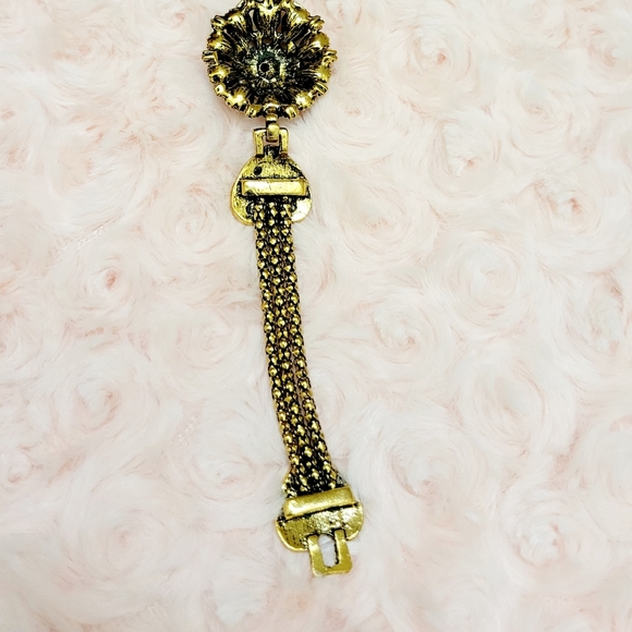 COPY - New Special Vintage Rustic golden bracelet Emerald and rubies - Picture 10 of 11